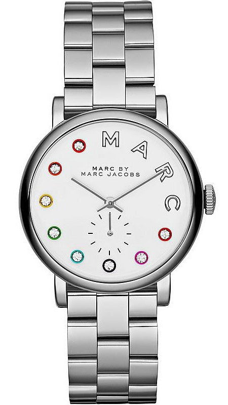 Buy Shop Marc Jacobs Marc White Dial Silver Steel Strap Watch for Women - MBM3420 USA Online
