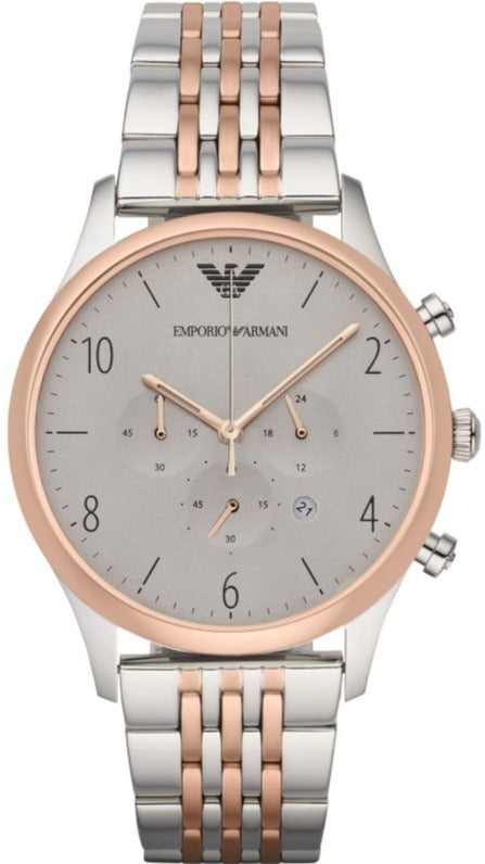 Buy Shop Emporio Armani Beta Chronograph Grey Dial Two Tone Steel Strap Watch For Men - AR1864 USA Online