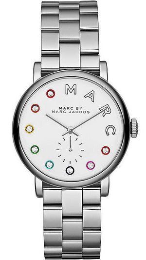 Marc Jacobs Marc White Dial Silver Steel Strap Watch for Women - MBM3420