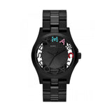 Buy Shop Marc Jacobs Henry Skeleton Black Dial Black Steel Strap Watch for Women - MBM3265 USA Online