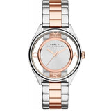 Marc Jacobs Tether White Transparent Dial Two Tone Stainless Steel Strap Watch for Women - MBM3436