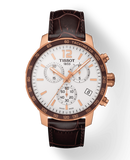 Buy Shop Tissot Quickster Chronograph 42mm White Dial Brown Leather Strap Watch For Men - T095.417.36.037.00 USA Online