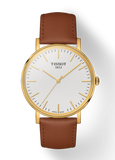 Buy Shop Tissot T Classic Everytime White Dial Brown Leather Strap Watch For Men - T109.410.36.031.00 USA Online