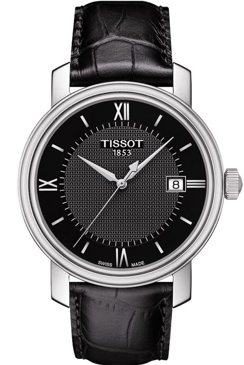 Buy Shop Tissot T Classic Bridgeport Black Dial Black Leather Strap Watch For Men - T097.410.16.058.00 USA Online