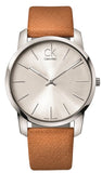 Buy Shop Calvin Klein City Quartz White Dial Light Brown Leather Strap Watch For Men - K2G21138 USA Online