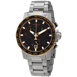 Tissot Supersport Chrono Black Dial Silver Steel Strap Watch For Men - T125.617.21.051.00