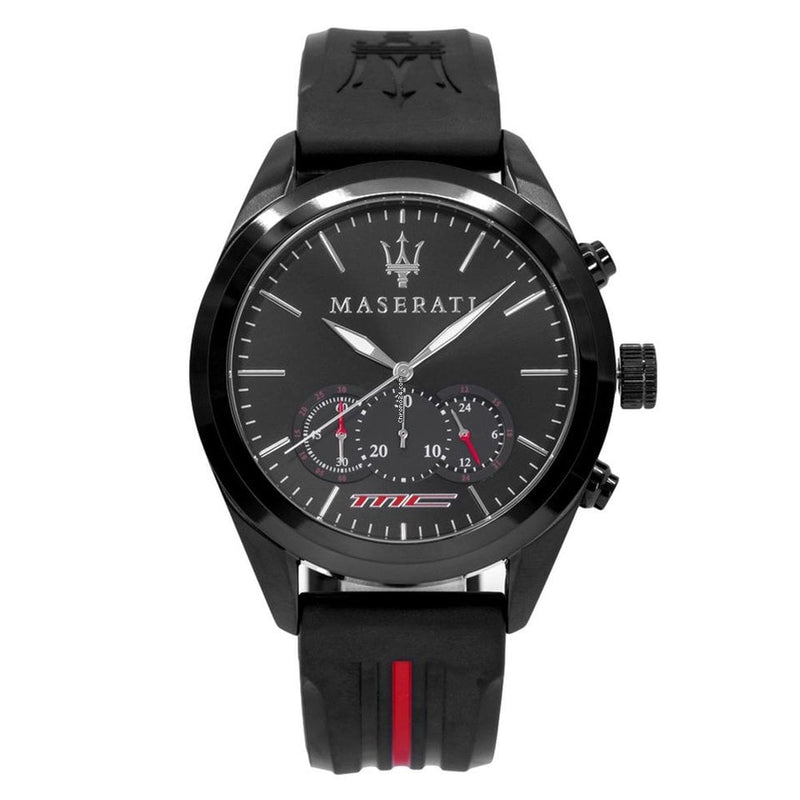 Buy Shop Maserati Traguardo Chronograph Black Dial Black Rubber Strap Watch For Men - R8871612004 USA Online