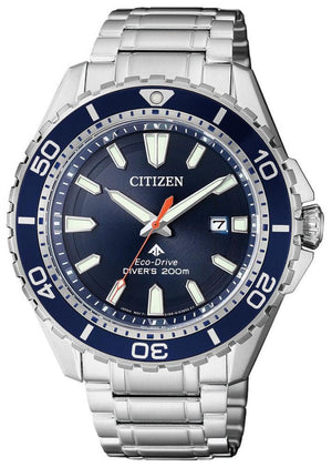 Citizen Promaster Marine Blue Dial Silver Steel Strap Watch For Men - BN0191-80L