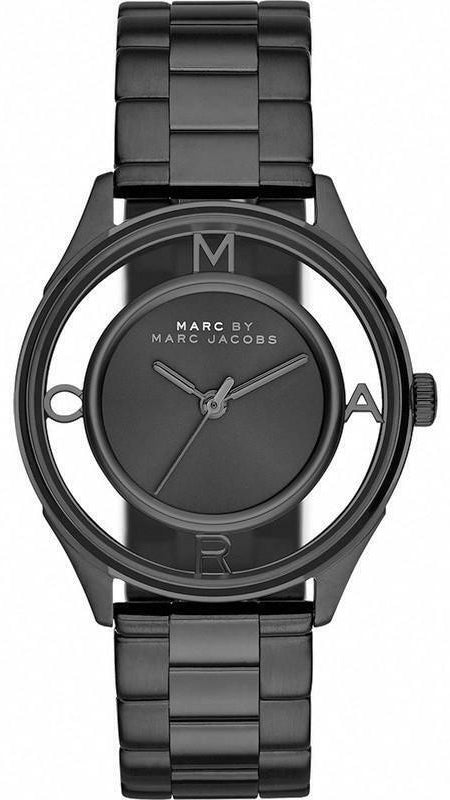 Buy Shop Marc Jacobs Tether Transparent Black Dial Black Steel Strap Watch for Women - MBM3419 USA Online