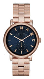 Buy Shop Marc Jacobs Baker Blue Dial Rose Gold Steel Strap Watch for Women - MBM3330 USA Online