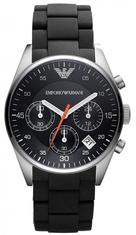 Buy Shop Emporio Armani Sportivo Chronograph Black Dial Black Strap Watch For Men - AR5858 USA Online