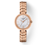 Tissot T Lady Flamingo Mother of Pearl Dial Rose Gold Steel Strap Watch For Women - T094.210.33.111.01