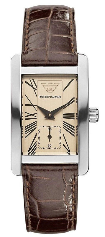 Buy Shop Emporio Armani Classic Beige Dial Brown Leather Strap Watch For Men - AR0154 USA Online