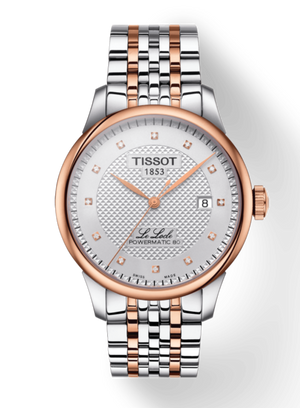 Buy Shop Tissot Le Locle Powermatic 80 Diamonds Silver Dial Two Tone Steel Strap Watch For Men - T006.407.22.036.01 USA Online