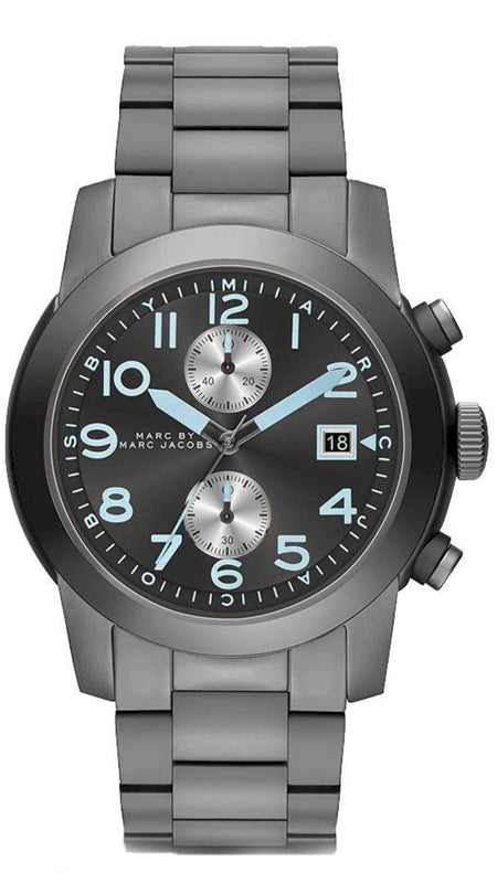 Buy Shop Marc Jacobs Larry Chronograph Black Dial Grey Steel Strap Watch for Men - MBM5051 USA Online