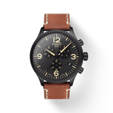 Buy Shop Tissot T Sport Chrono XL Black Dial Brown Leather Strap Watch For Men - T116.617.36.057.00 USA Online