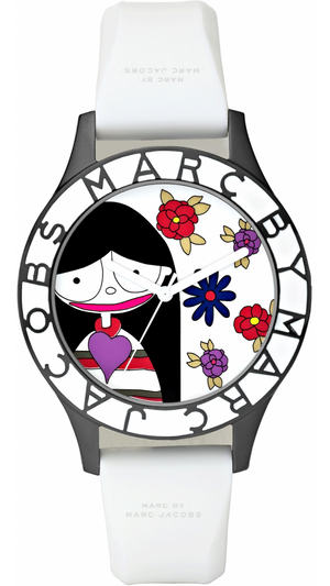 Buy Shop Marc Jacobs Miss Marc Flower White Dial White Silicone Strap Watch for Women - MBM5513 USA Online