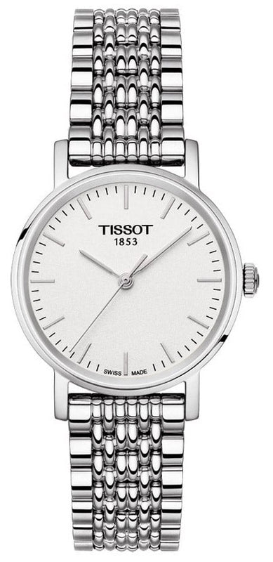 Buy Shop Tissot Everytime Small White Dial Silver Mesh Bracelet Watch For Women - T109.210.11.031.00 USA Online