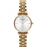 Buy Shop Emporio Armani Gianni T Bar Silver Dial Gold Stainless Steel Strap Watch For Women - AR1877 USA Online
