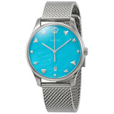 Buy Shop Gucci G-Timeless Turquiose Mother of Pearl Dial Silver Mesh Bracelet Watch For Women - YA1264039 USA Online