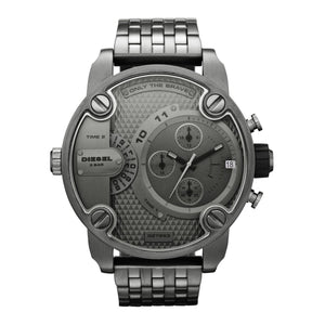 Buy Shop Diesel Little Daddy Dual Time Chronograph Grey Dial Stainless Steel Strap Watch For Men - DZ7263 USA Online