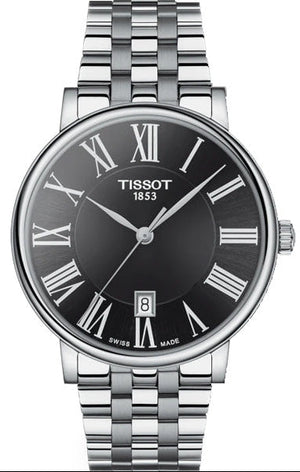 Buy Shop Tissot Carson Premium Black Dial Silver Steel Strap Watch For Men - T122.410.11.053.00 USA Online