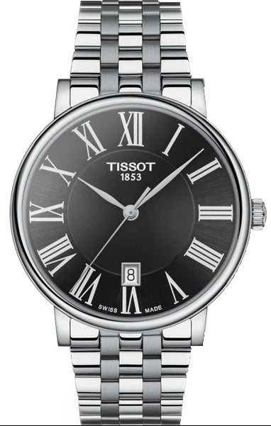 Buy Shop Tissot Carson Premium Black Dial Silver Steel Strap Watch For Men - T122.410.11.053.00 USA Online