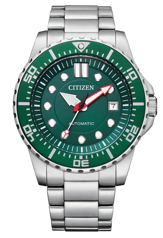 Buy Shop Citizen Promaster Mechanical Green Dial Silver Steel Strap Watch For Men - NJ0129-87X USA Online