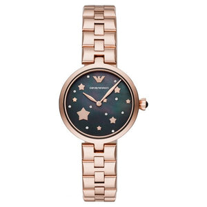Buy Shop Emporio Armani Arianna Black Dial Rose Gold Stainless Steel Watch For Women - AR11197 USA Online