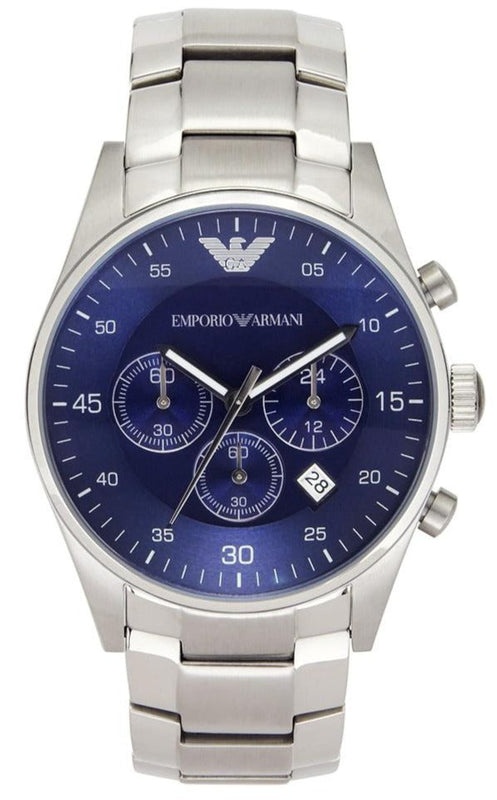 Buy Shop Emporio Armani Sportivo Chronograph Blue Dial Silver Steel Strap Watch For Men - AR5860 USA Online