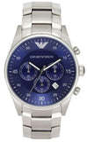 Buy Shop Emporio Armani Sportivo Chronograph Blue Dial Silver Steel Strap Watch For Men - AR5860 USA Online