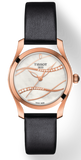 Buy Shop Tissot T Wave Diamond Mother of Pearl Dial Black Leather Strap Watch For Women - T112.210.36.111.00 USA Online
