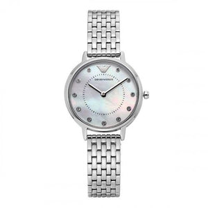 Buy Shop Emporio Armani Kappa Mother of Pearl Dial Silver Mesh Bracelet Watch For Women - AR2511 USA Online