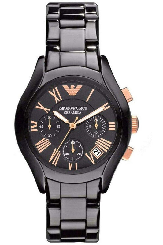 Buy Shop Emporio Armani Chronograph Black Ceramic Stainless Steel Dial Watch For Women - AR1411 USA Online