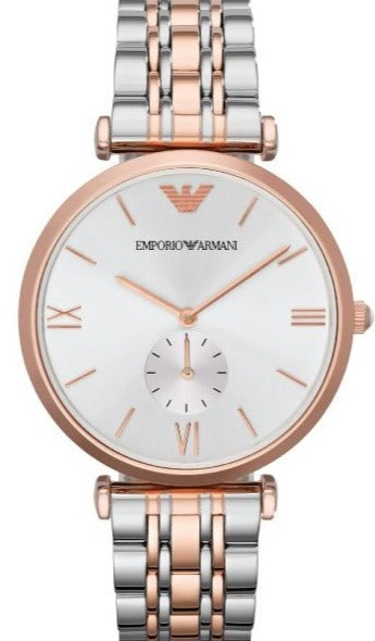 Buy Shop Emporio Armani Retro Silver Dial Two Tone Steel Strap Watch For Men - AR1677 USA Online