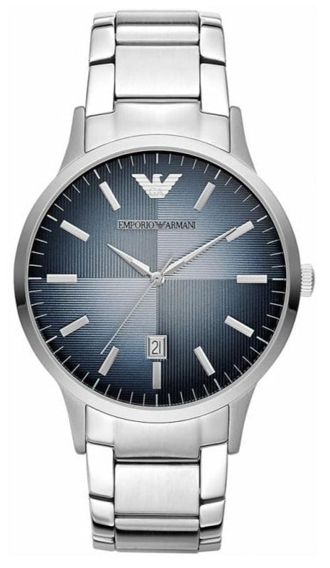 Buy Shop Emporio Armani Renato Blue Dial Silver Steel Strap Watch For Men - AR2472 USA Online