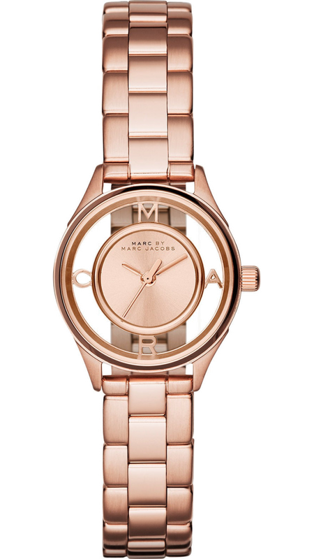 Buy Shop Marc Jacobs Tether Transparent Rose Gold Dial Rose Gold Steel Strap Watch for Women - MBM3417 USA Online