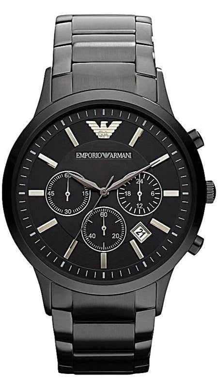 Buy Shop Emporio Armani Ceramica Chronograph Black Dial Black Steel Strap Watch For Men - AR1451 USA Online