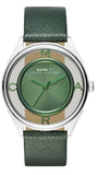 Buy Shop Marc Jacobs Tether Transparent Green Dial Green Leather Strap Watch for Women - MBM1378 USA Online