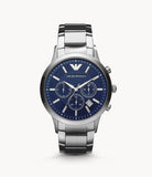 Buy Shop Emporio Armani Renato Chronograph Blue Dial Silver Steel Strap Watch For Men - AR2448 USA Online