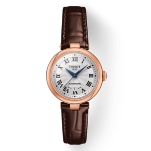 Buy Shop Tissot Bellissima Automatic Silver Dial Brown Leather Strap Watch For Women - T126.207.36.013.00 USA Online