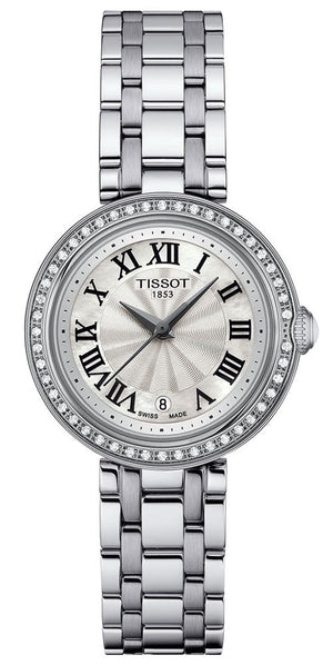 Buy Shop Tissot Bellissima Small Lady Diamonds Silver Dial Silver Steel Strap Watch For Women - T126.010.61.113.00 USA Online