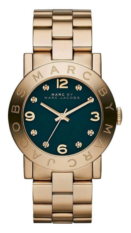 Buy Shop Marc Jacobs Amy Green Dial Gold Steel Strap Watch for Women - MBM8609 USA Online