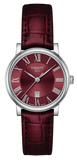 Buy Shop Tissot Carson Premium Lady Maroon Dial Maroon Leather Strap Watch For Women - T122.210.16.373.00 USA Online