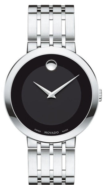 Buy Shop Movado Esperanza 39mm Black Dial Silver Steel Strap Watch For Men - 0607057 USA Online