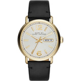 Marc Jacobs Fergus Silver Dial Black Leather Strap Watch for Men - MBM5081