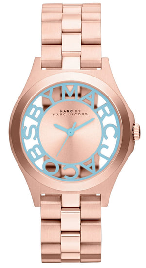 Buy Shop Marc Jacobs Henry Rose Gold Dial Rose Gold Steel Strap Watch for Women - MBM3296 USA Online