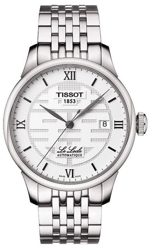 Buy Shop Tissot Le Locle Double Happiness Automatic Silver Dial Silver Steel Strap Watch For Men - T41.1.833.50 USA Online