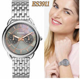 Buy Shop Fossil Tailor Mother of Pearl Black Dial Silver Steel Strap Watch for Women - ES3911 USA Online