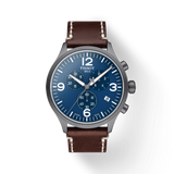 Buy Shop Tissot Chrono XL Blue Dial Brown Leather Strap Watch For Men - T116.617.36.047.00 USA Online